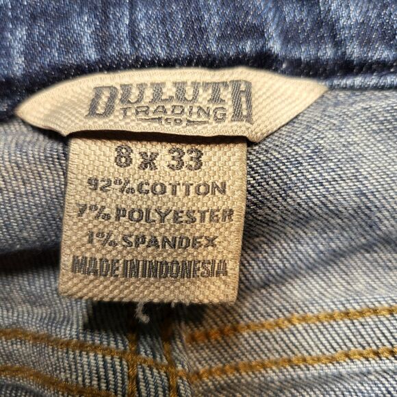 Duluth Trading Jeans Womens 8 Blue Straight Leg Distressed Denim - Picture 3 of 9